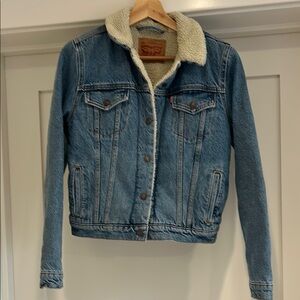 Levi's Blue Jean Jacket with Sherpa Collar and interior